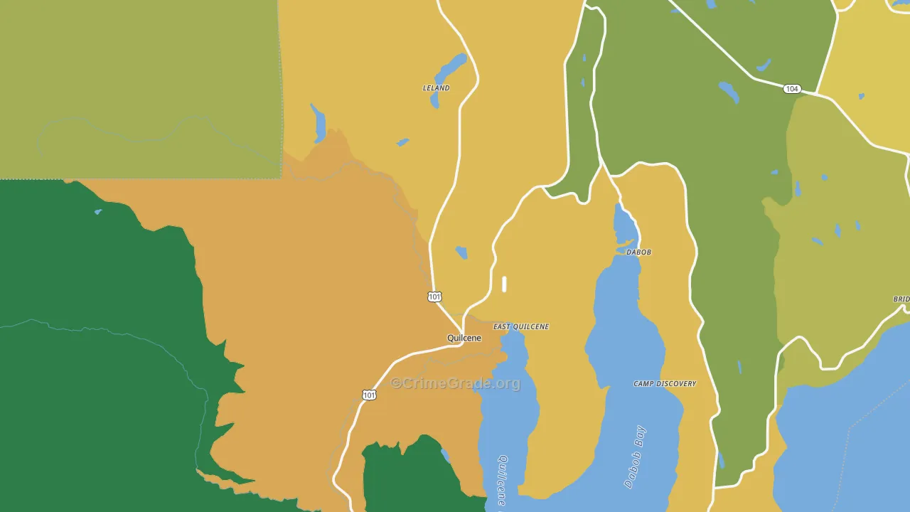 East Quilcene, WA Map of Theft Rates