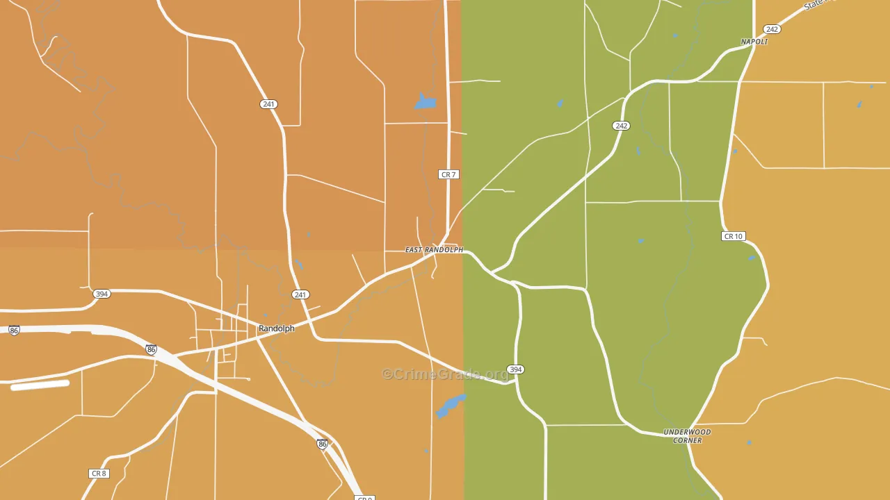 East Randolph, NY Map of Theft Rates