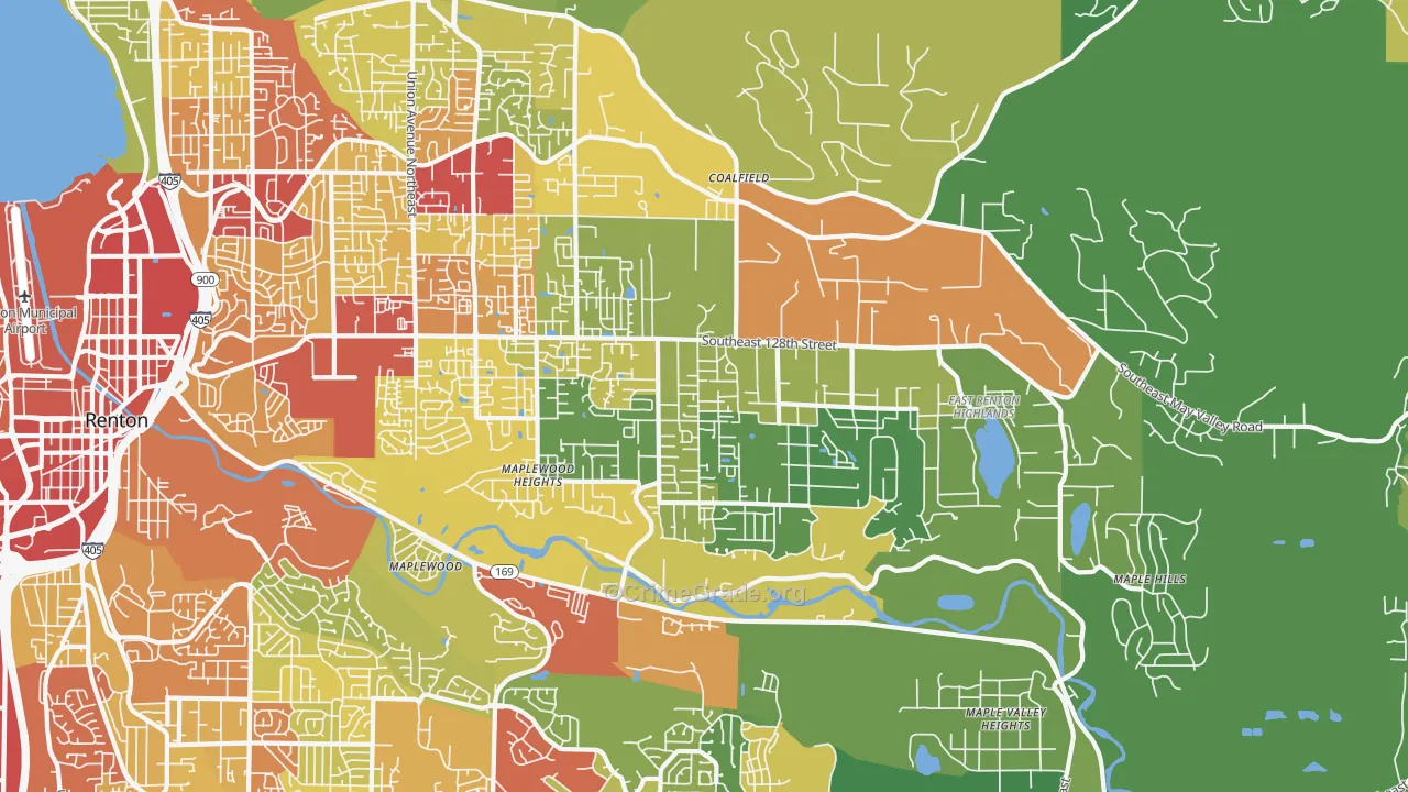East Renton Highlands, WA Map of Theft Rates