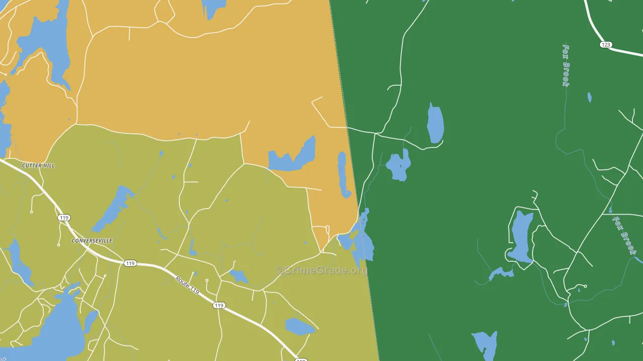 East Rindge, NH Map of Theft Rates