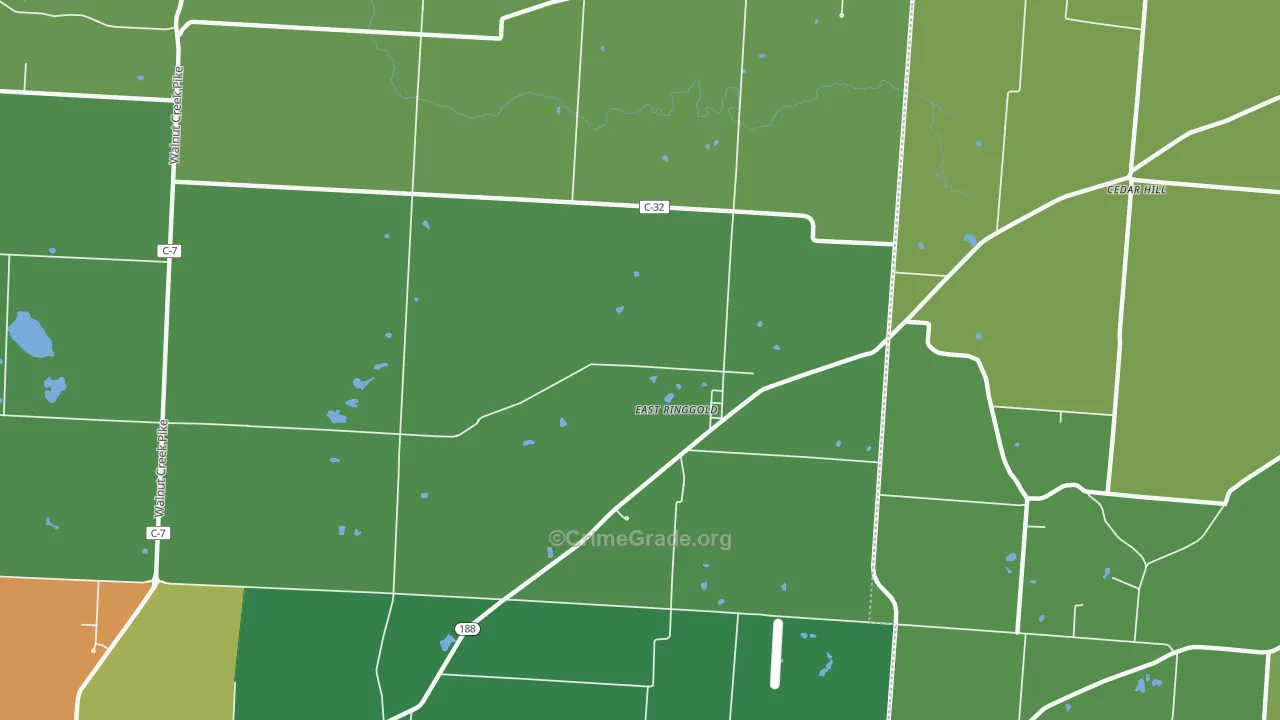 East Ringgold, OH Map of Theft Rates