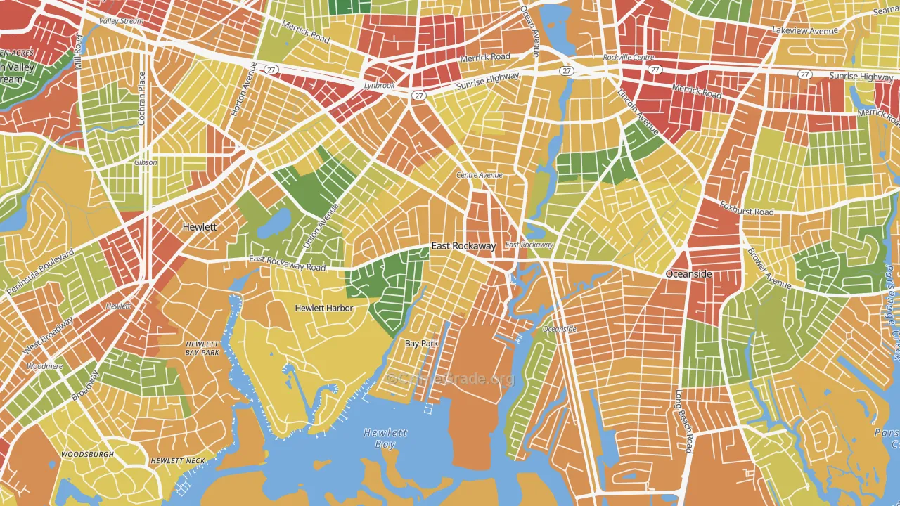 East Rockaway, NY Map of Theft Rates