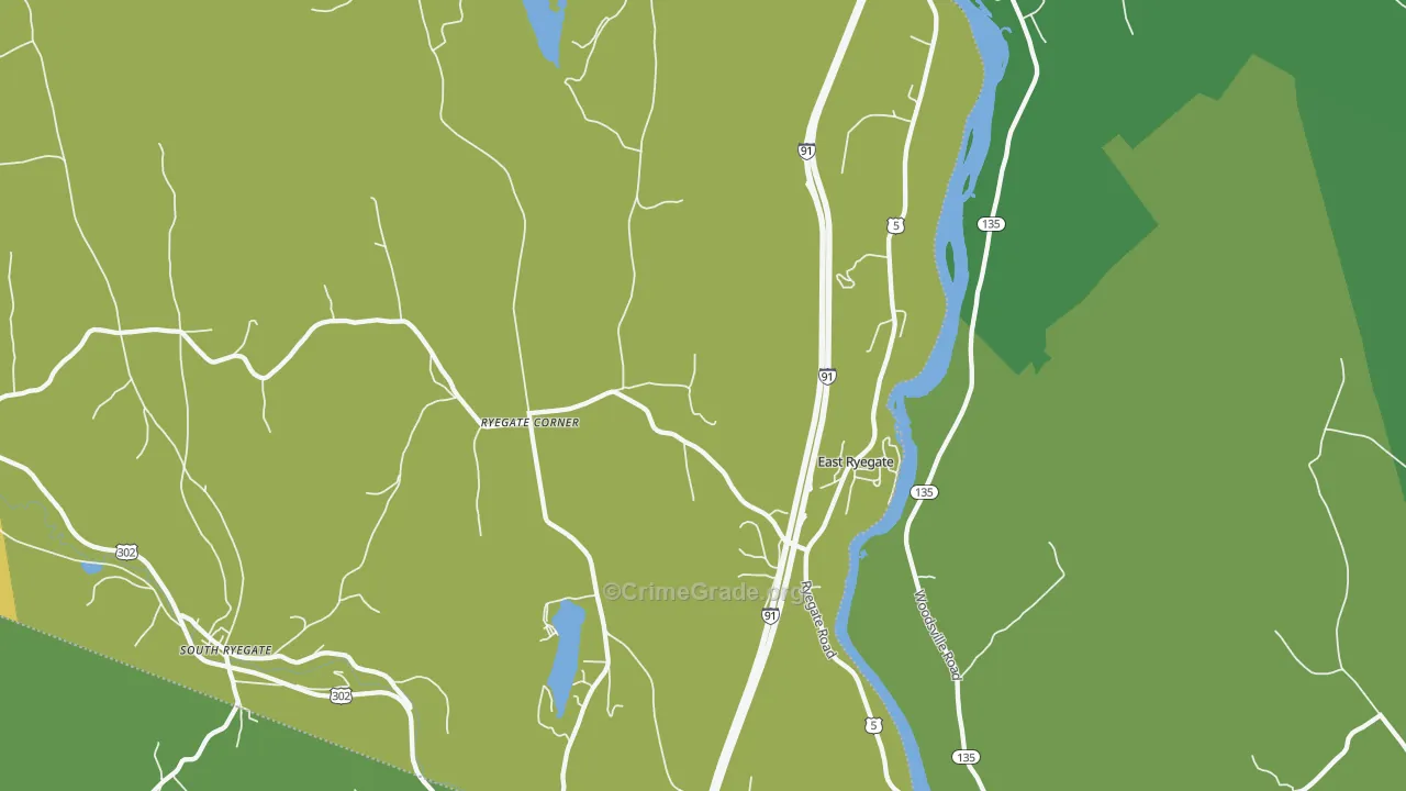 East Ryegate, VT Map of Theft Rates