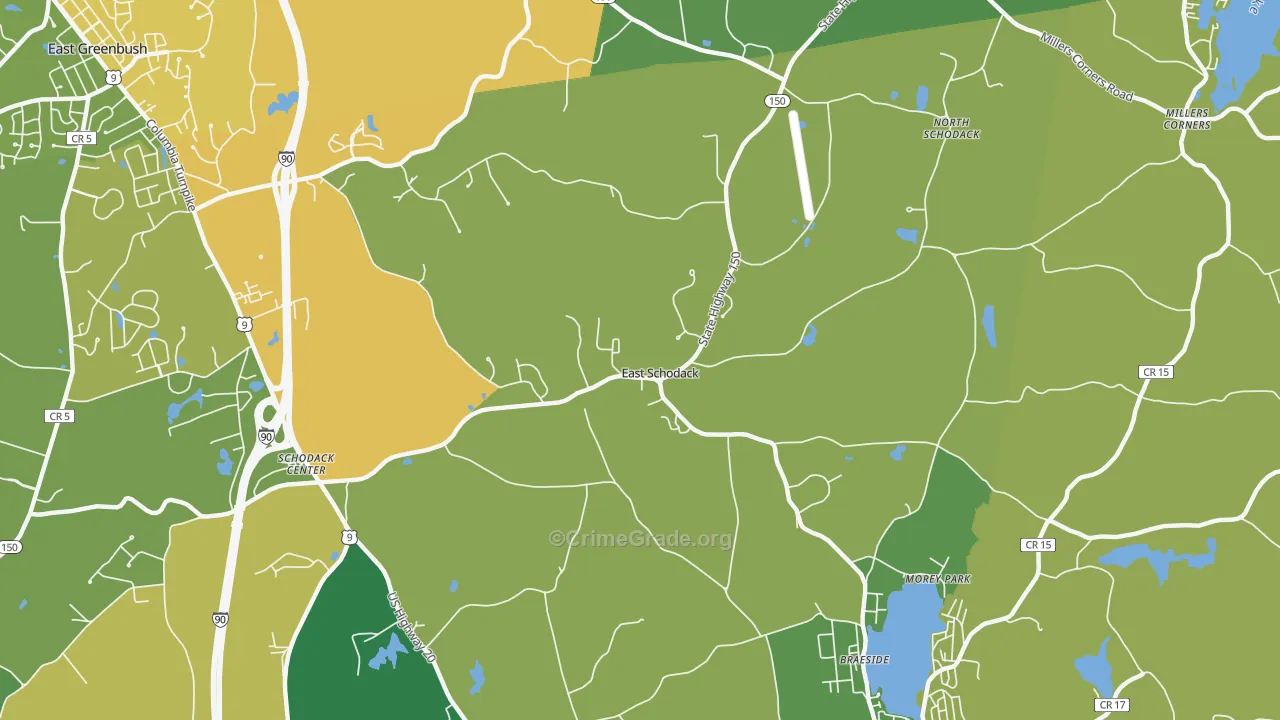 East Schodack, NY Map of Theft Rates