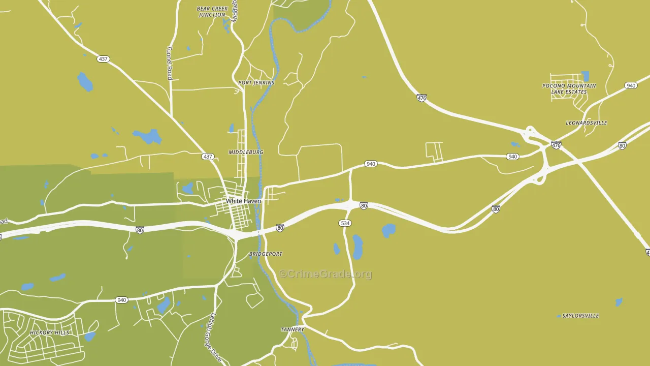 East Side, PA Map of Theft Rates