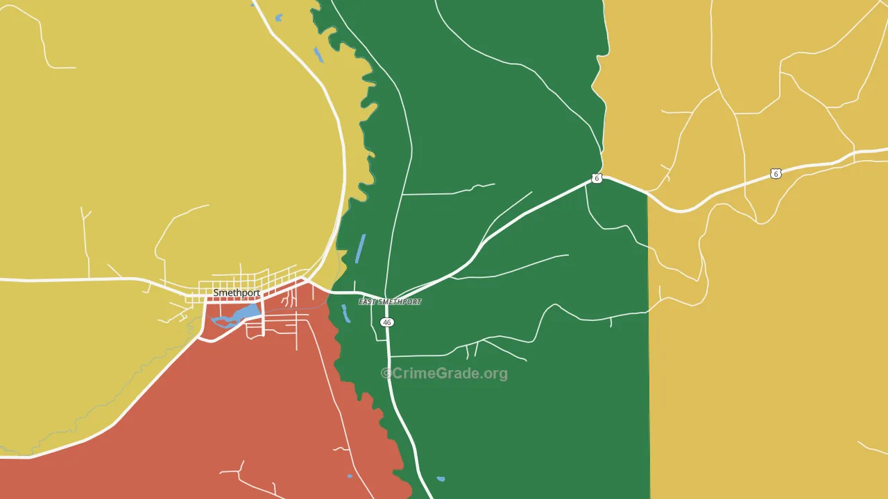 East Smethport, PA Map of Theft Rates