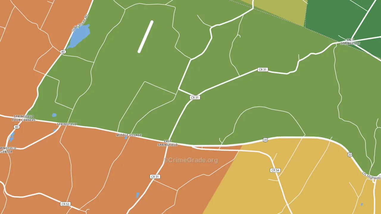 East Springfield, NY Map of Theft Rates