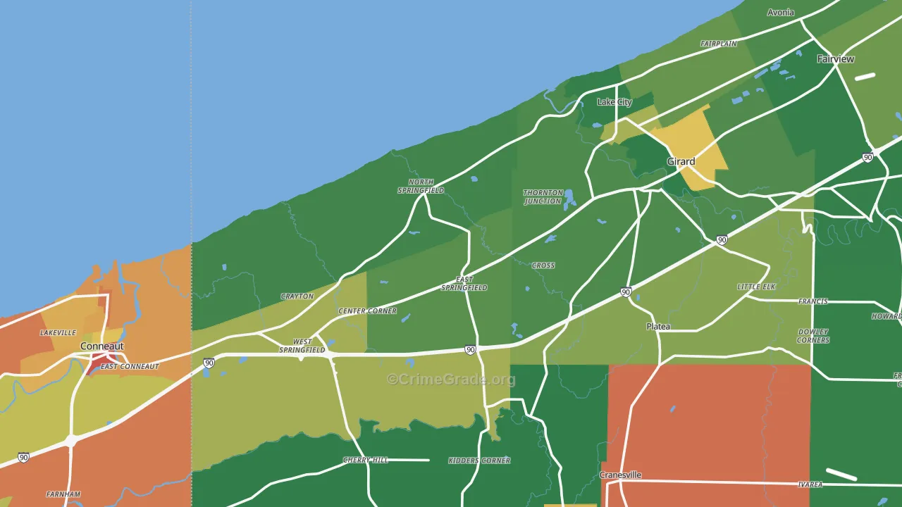 East Springfield, PA Map of Theft Rates