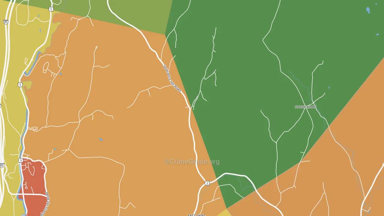 East St. Johnsbury, VT Map of Theft Rates