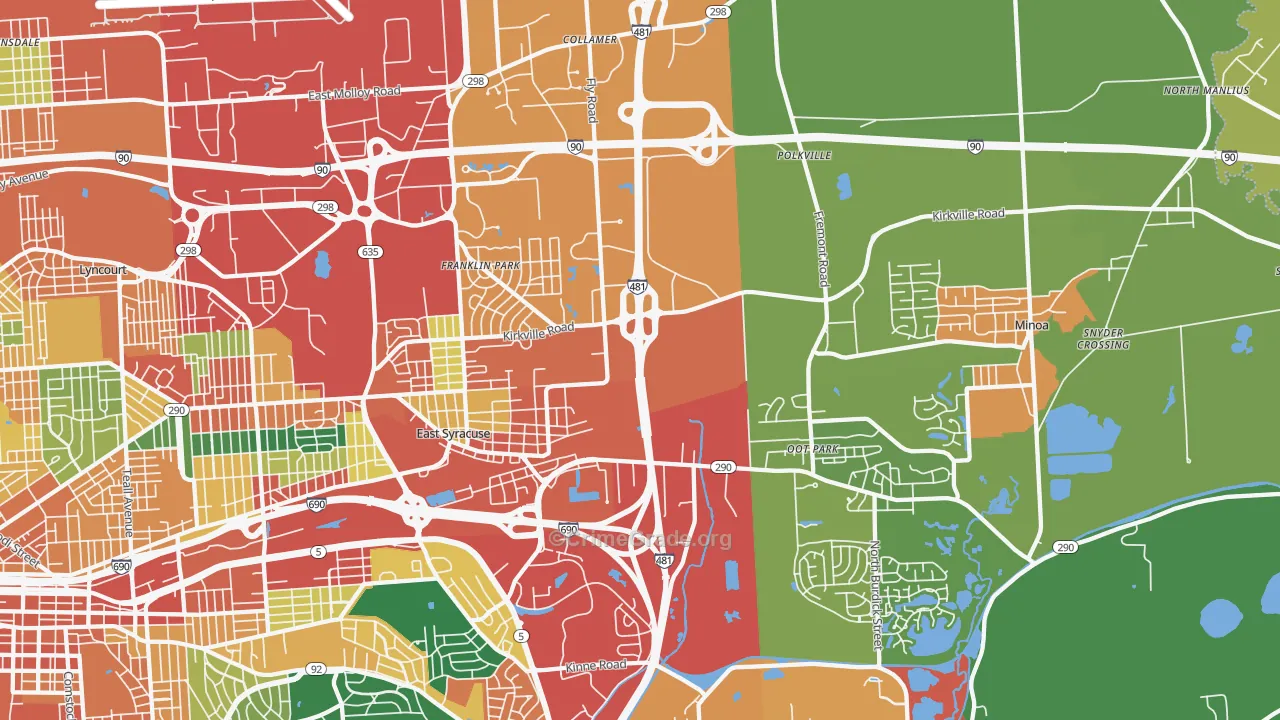 East Syracuse, NY Map of Theft Rates