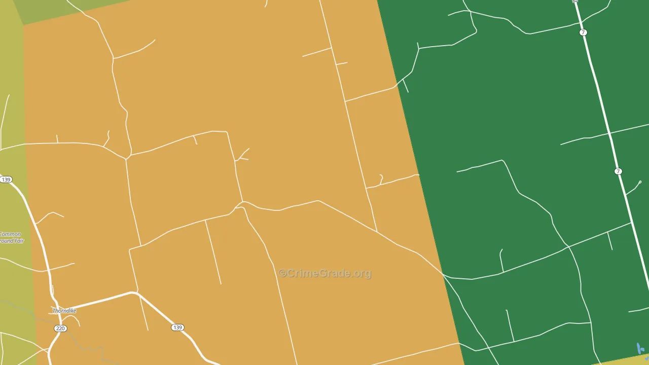East Thorndike, ME Map of Theft Rates