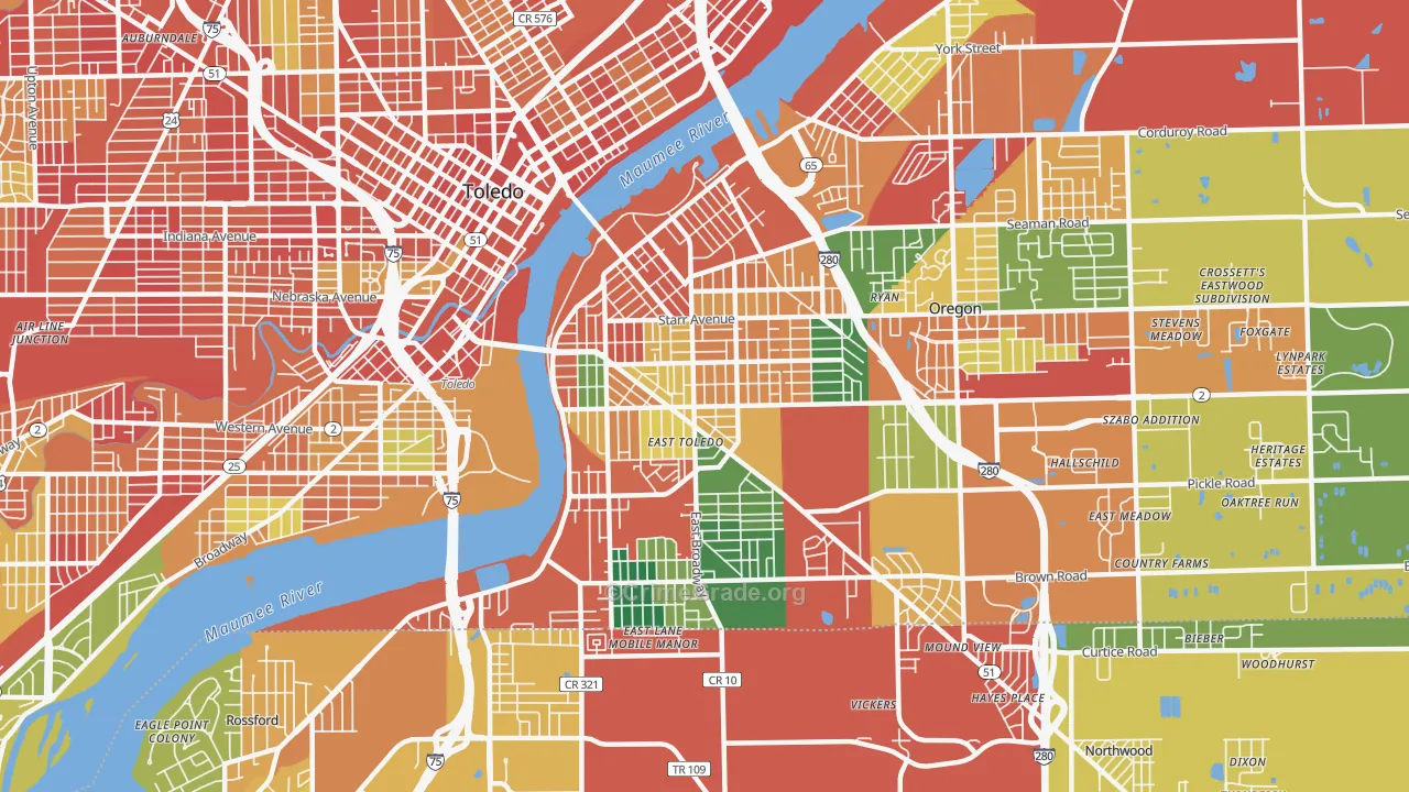 East Toledo, Toledo, OH Map of Theft Rates