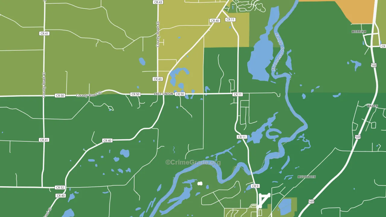 East Union, MN Map of Theft Rates