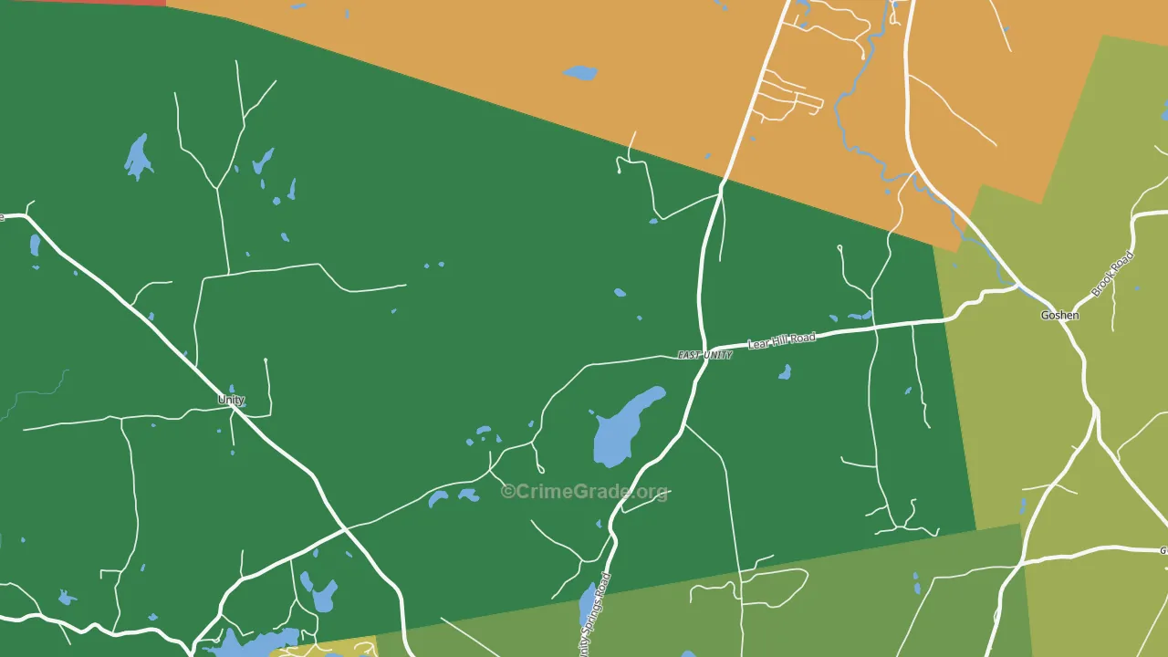 East Unity, NH Map of Theft Rates