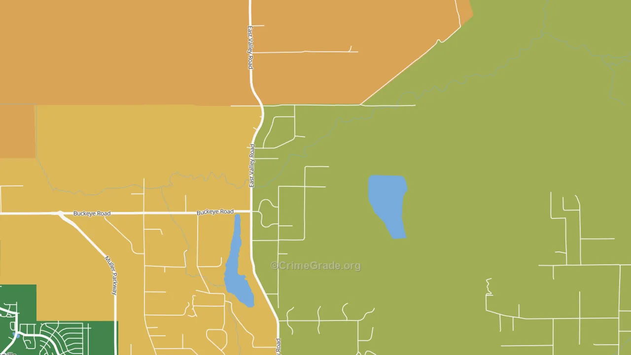 East Valley, NV Map of Theft Rates
