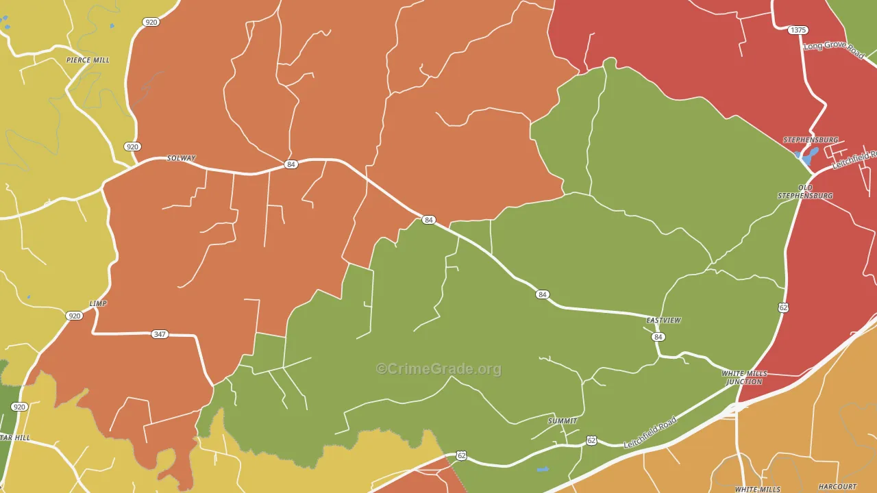 East View, KY Map of Theft Rates