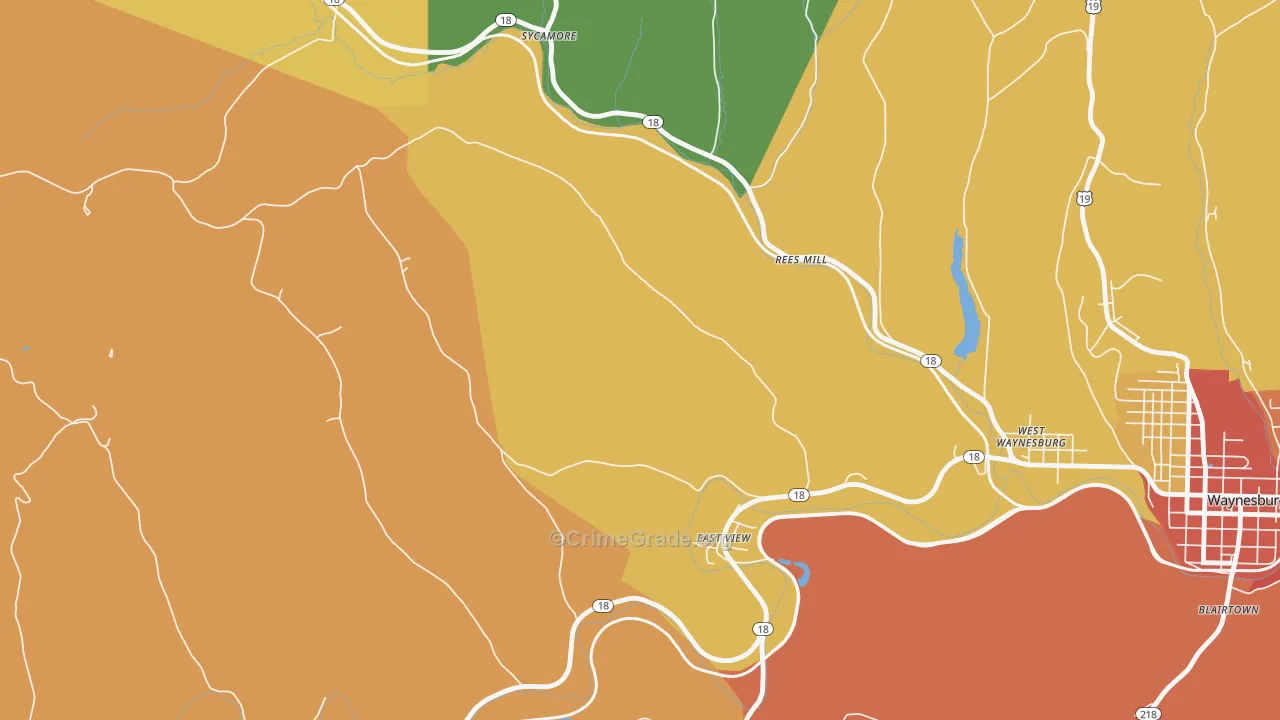 East View, PA Map of Theft Rates
