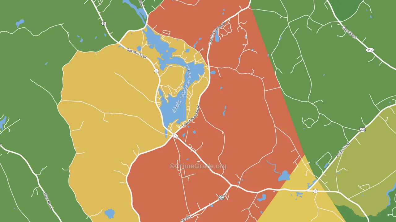 East Waterboro, ME Map of Theft Rates