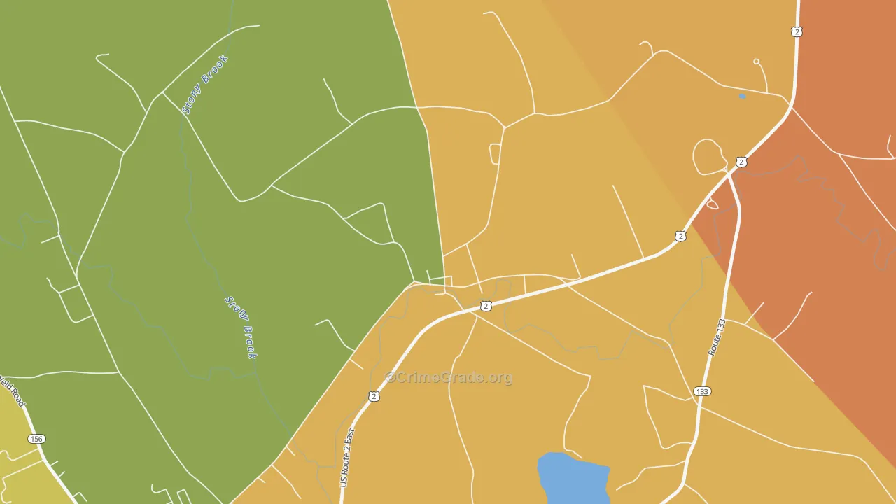 East Wilton, ME Map of Theft Rates