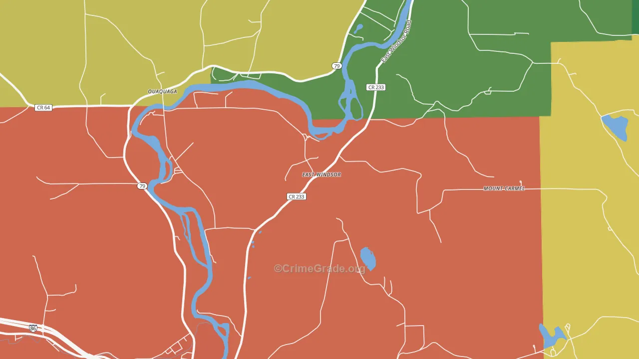 East Windsor, NY Map of Theft Rates