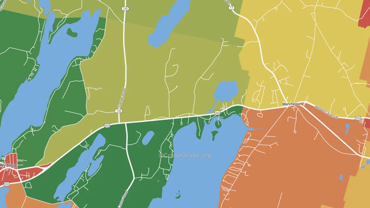 East Winthrop, ME Map of Theft Rates