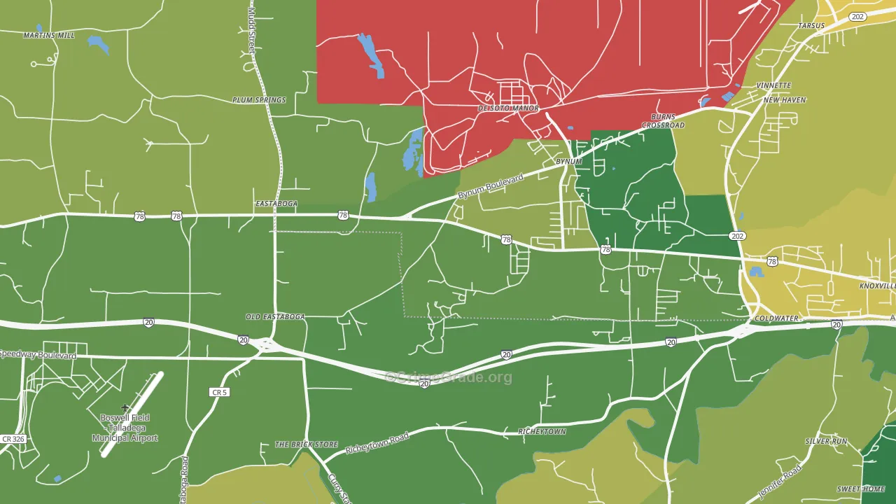 Eastaboga, AL Map of Theft Rates