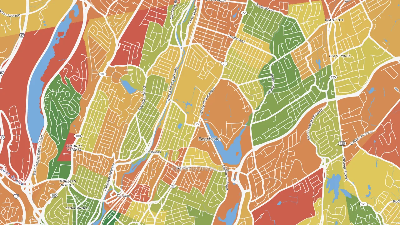 Eastchester, NY Map of Theft Rates