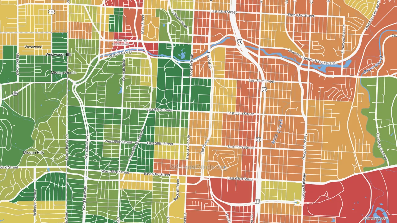 Eastern 49-63, Kansas City, MO Map of Theft Rates