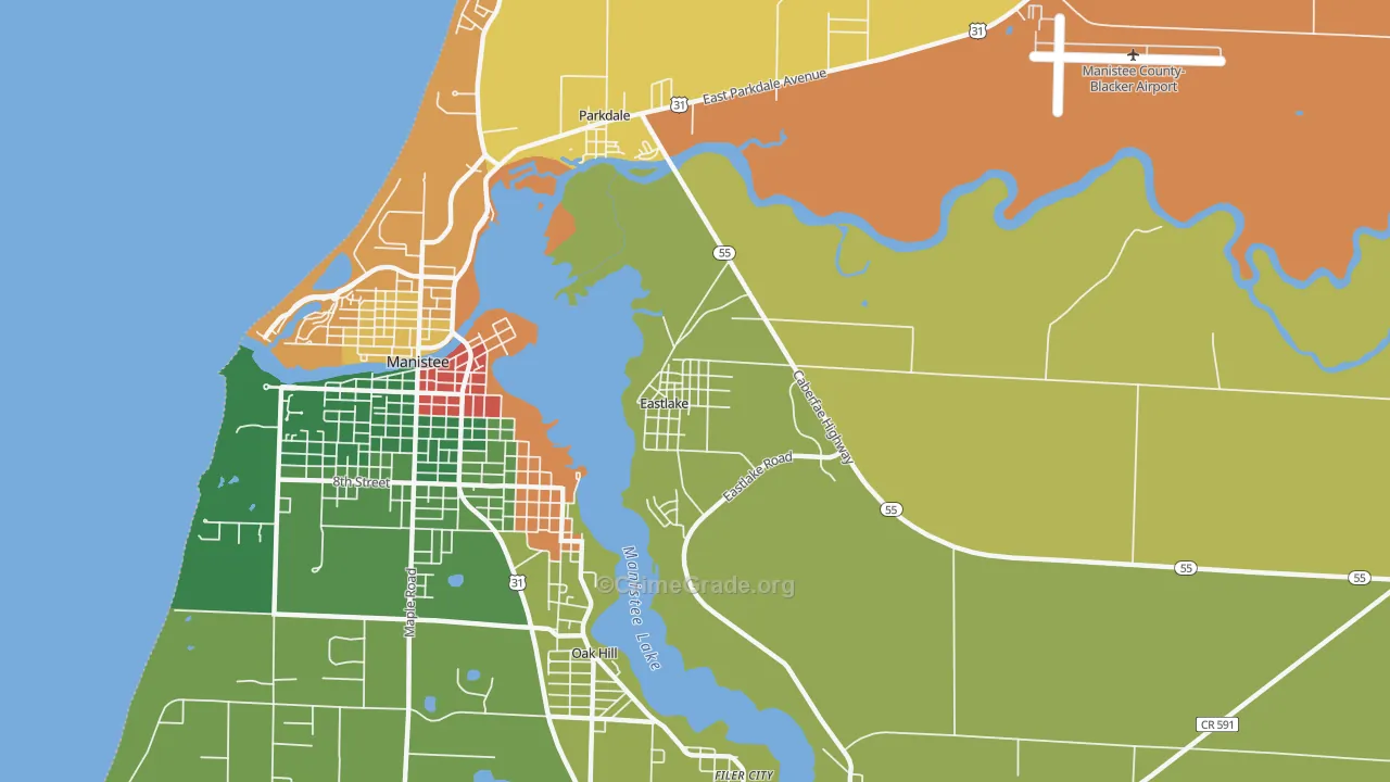 Eastlake, MI Map of Theft Rates