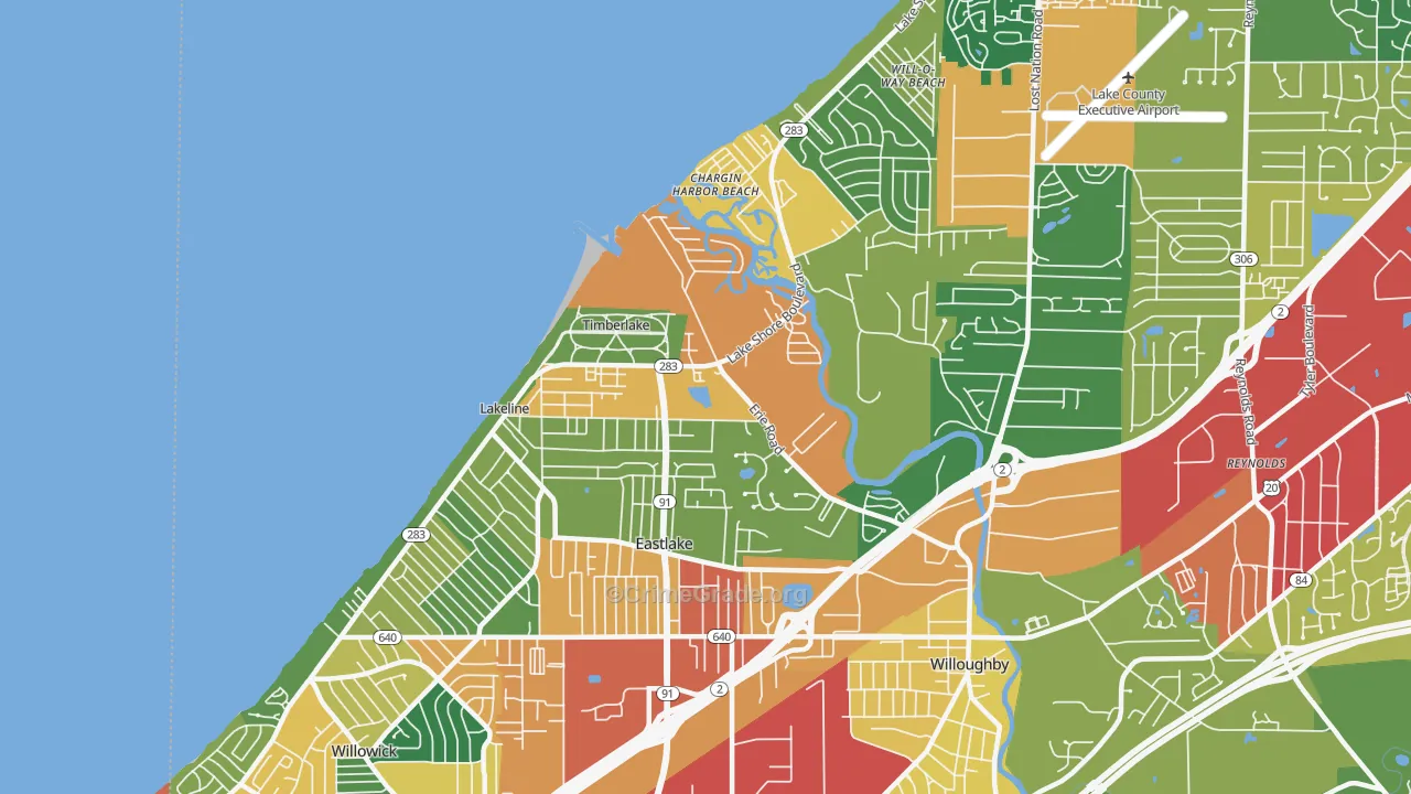 Eastlake, OH Map of Theft Rates