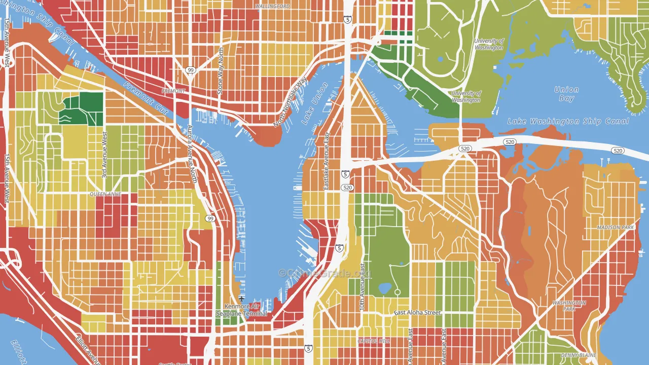 Eastlake, Seattle, WA Map of Theft Rates