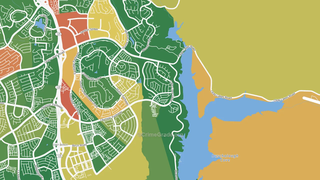 Eastlake Vistas, Chula Vista, CA Map of Theft Rates