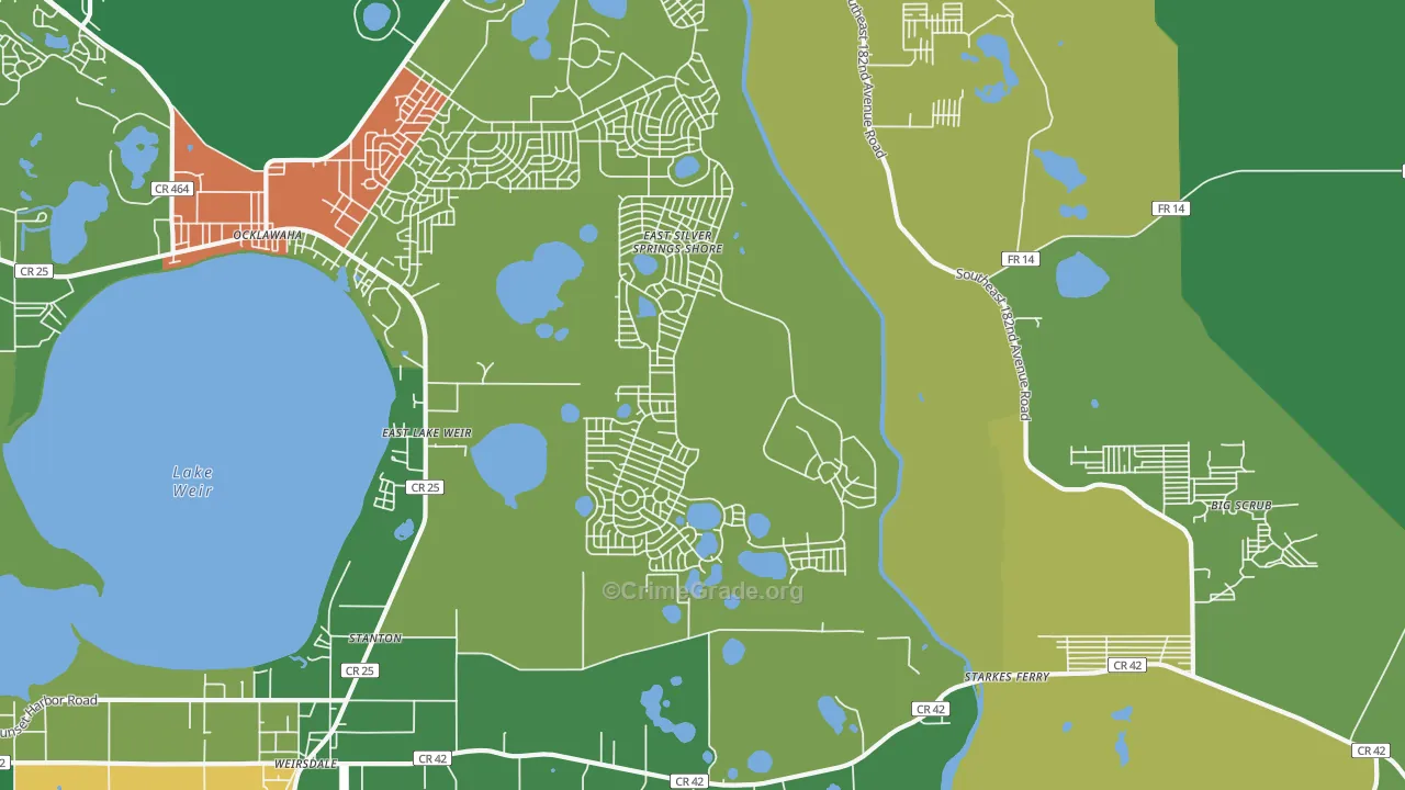 Eastlake Weir, FL Map of Theft Rates