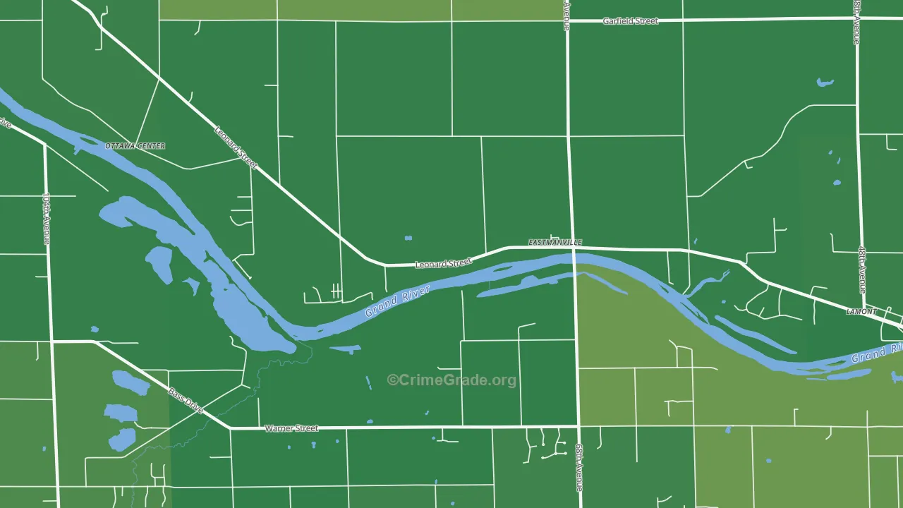 Eastmanville, MI Map of Theft Rates