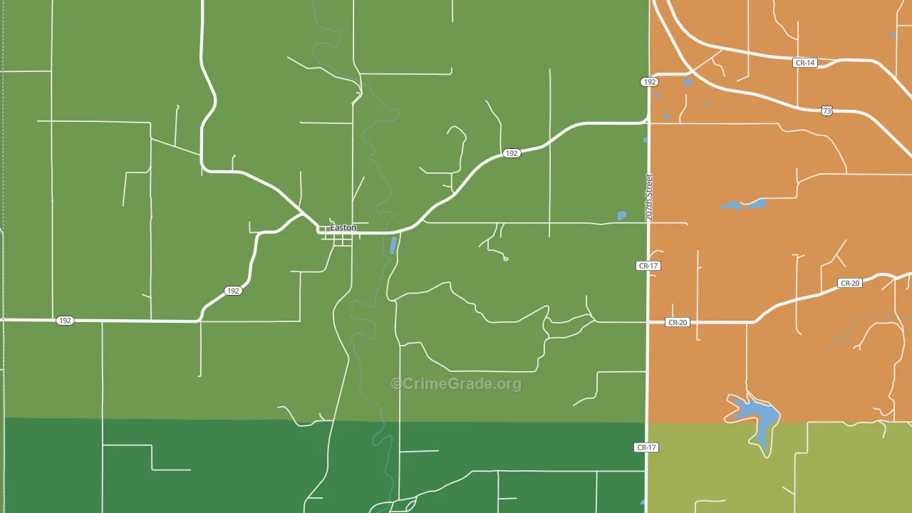 Easton, KS Map of Theft Rates