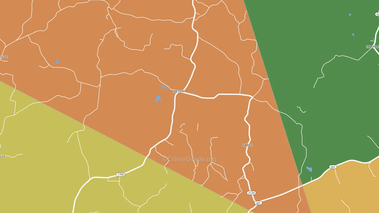 Easton, KY Map of Theft Rates