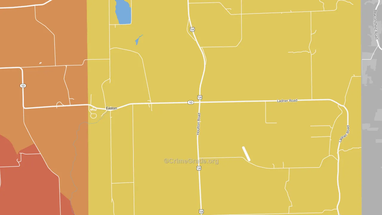 Easton, ME Map of Theft Rates