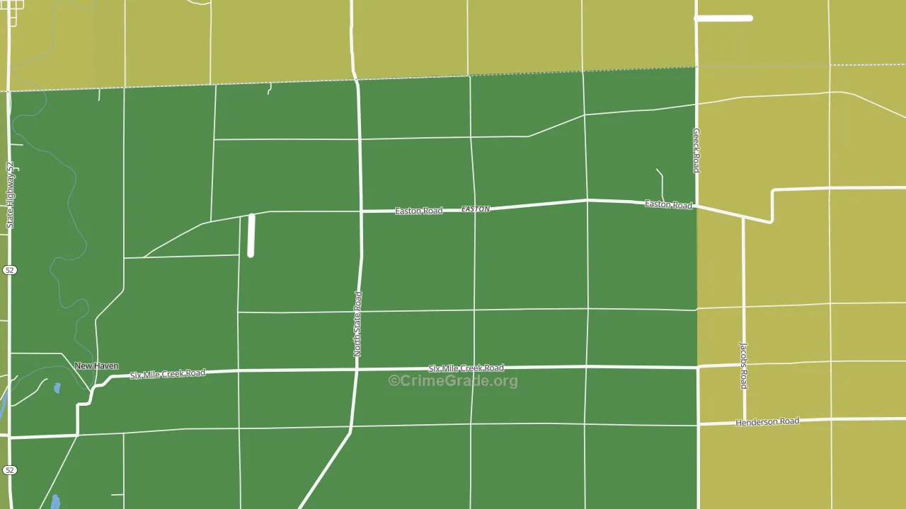 Easton, MI Map of Theft Rates