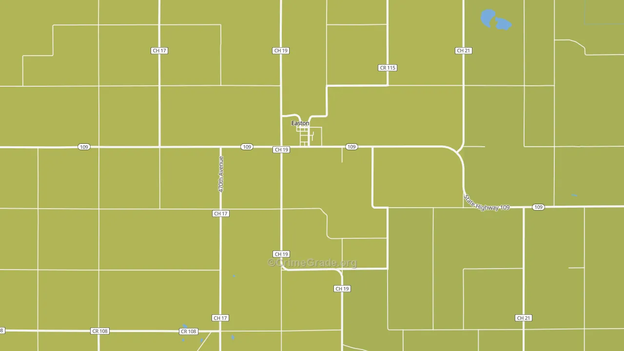 Easton, MN Map of Theft Rates