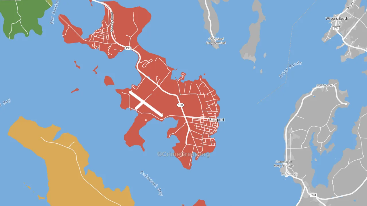 Eastport, ME Map of Theft Rates