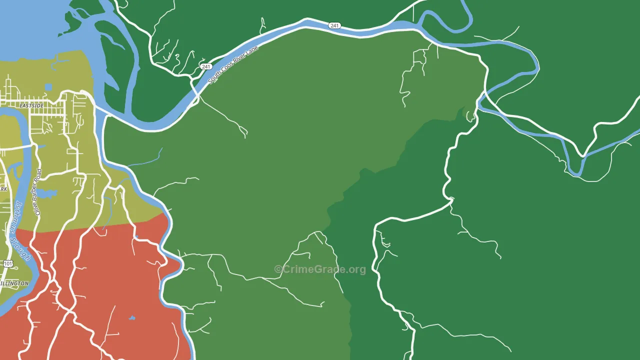 Eastside, OR Map of Theft Rates
