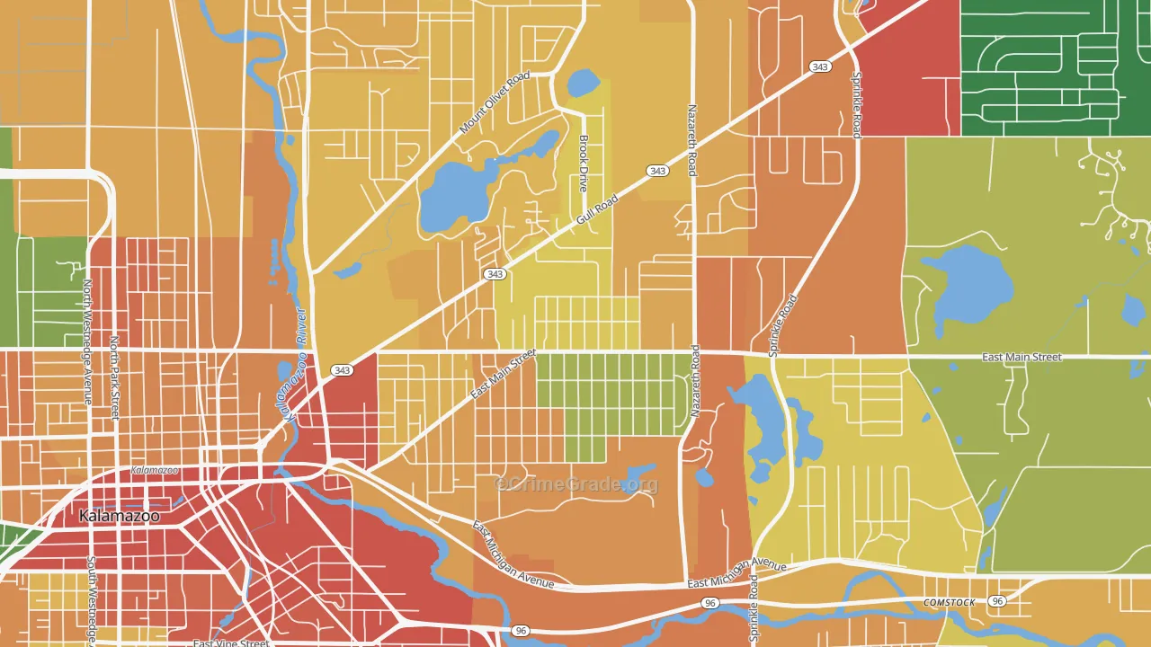 Eastwood, MI Map of Theft Rates