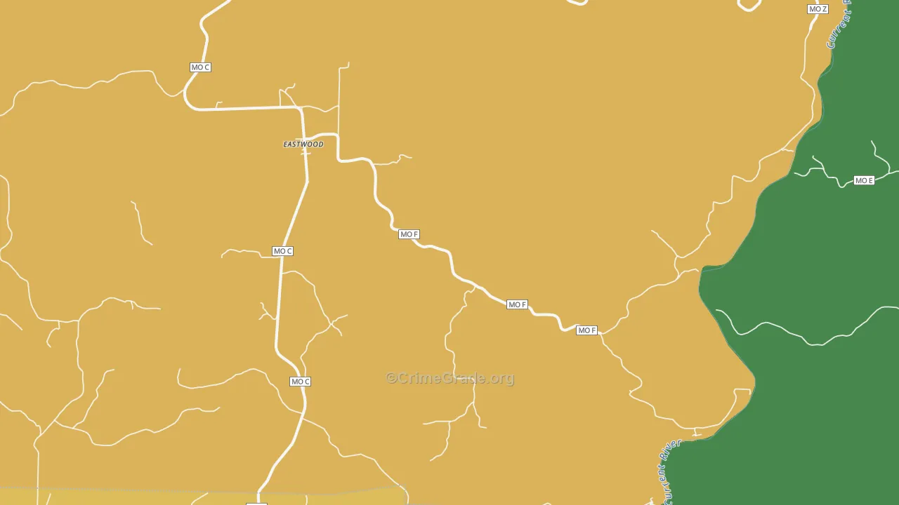 Eastwood, MO Map of Theft Rates