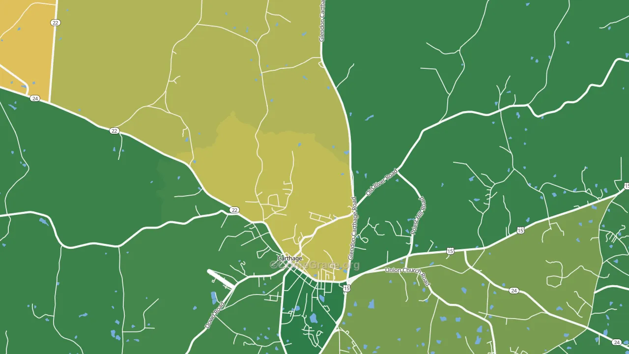 Eastwood, NC Map of Theft Rates