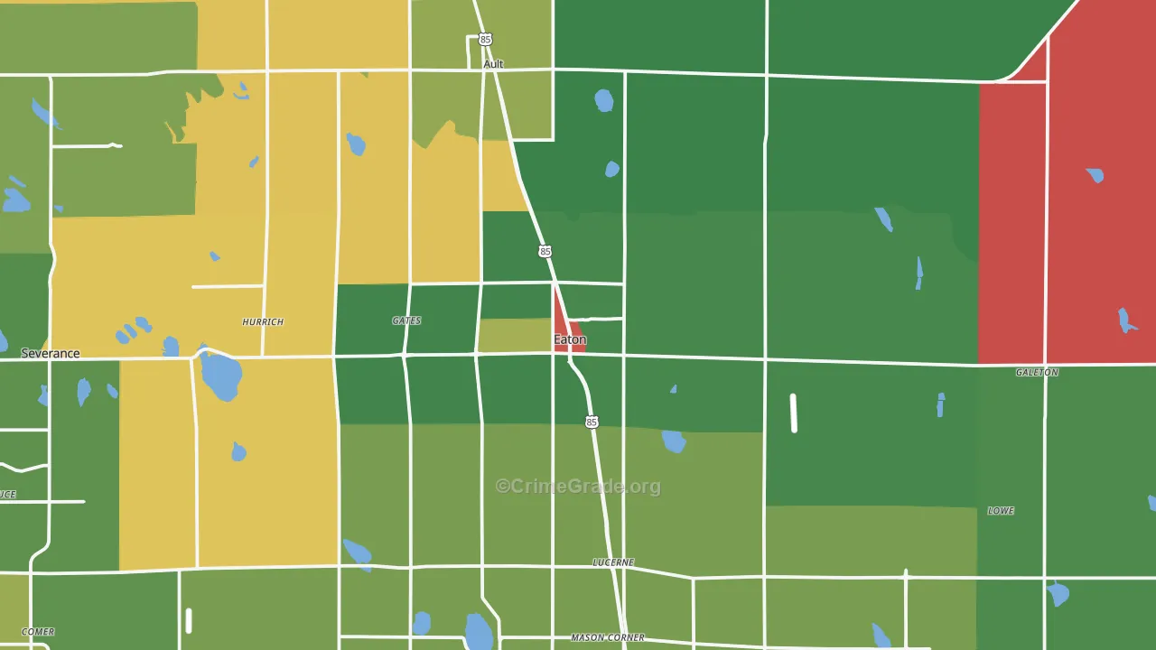 Eaton, CO Map of Theft Rates