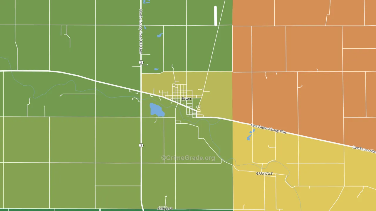 Eaton, IN Map of Theft Rates
