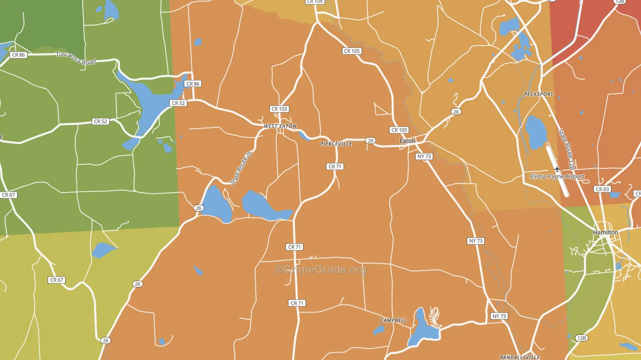 Eaton, NY Map of Theft Rates