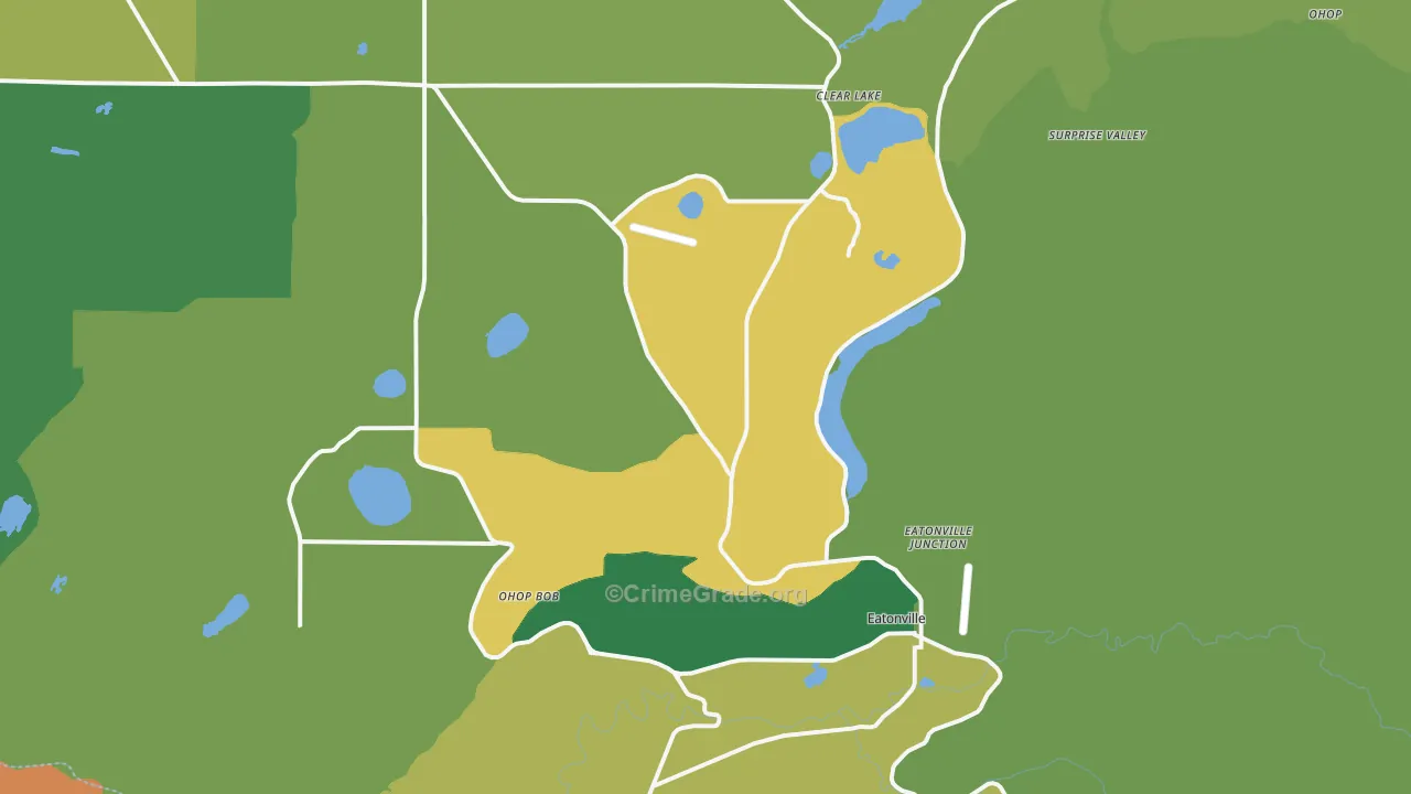 Eatonville, WA Map of Theft Rates