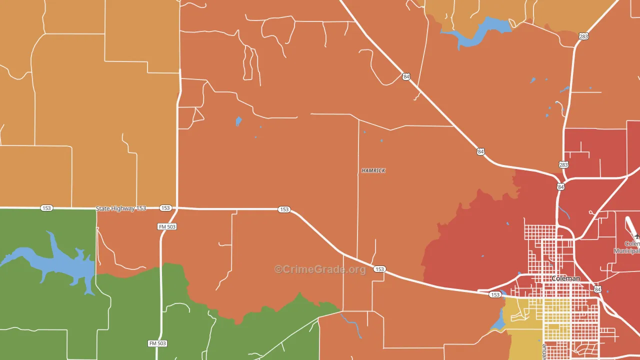 Echo, TX Map of Theft Rates