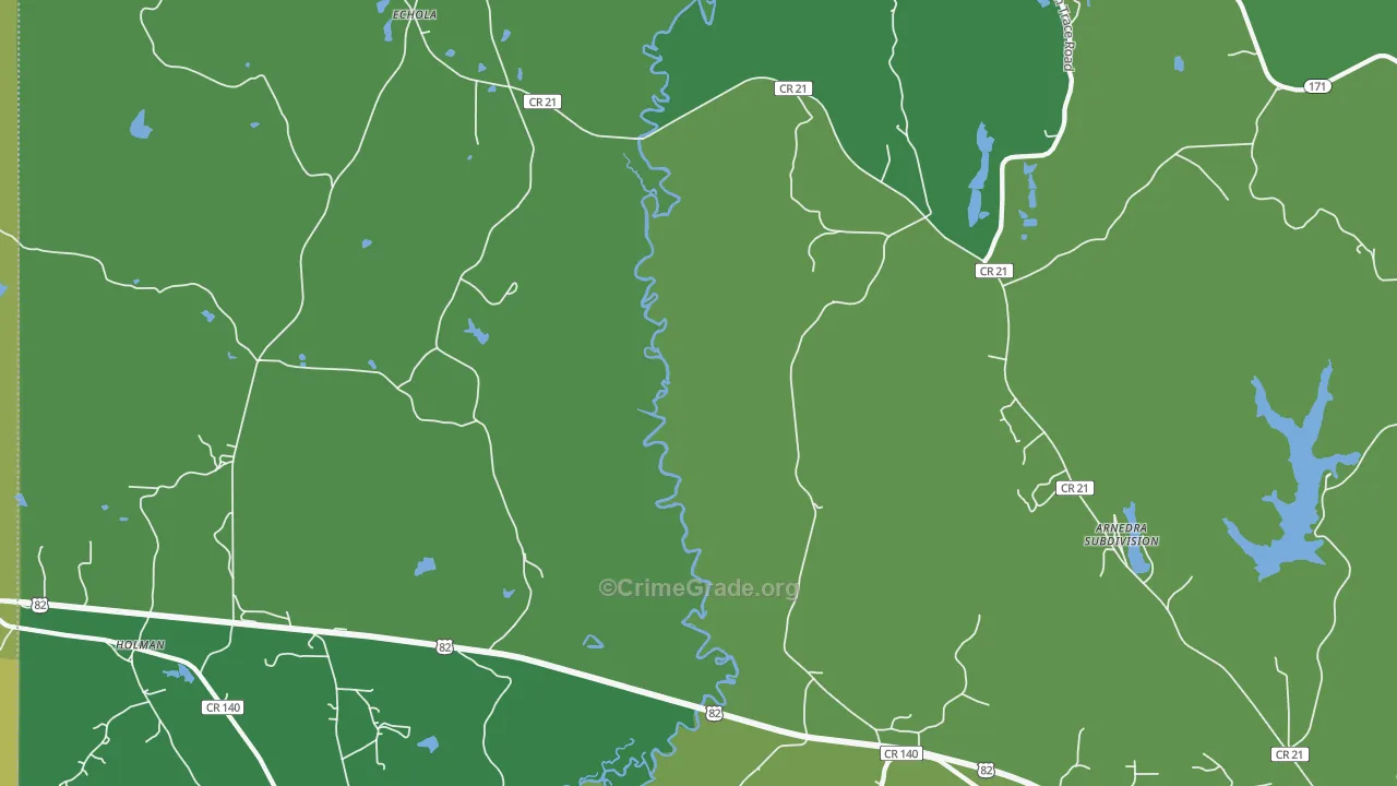 Echola, AL Map of Theft Rates
